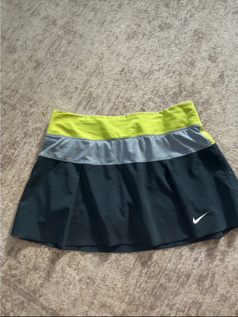 Nike Dri-FIT Tennis Skort Women’s Small Pleated Colorblock Lime Blue